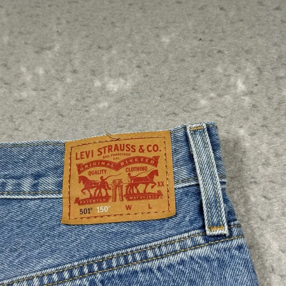 Levi's 150 Anniversary Jean Shorts Women’s 30 Blue 501 Original Fit Patched
